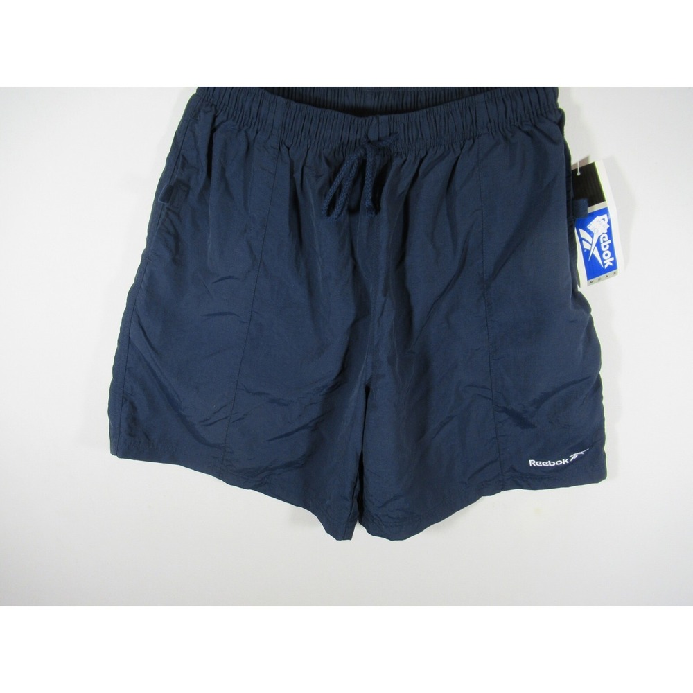 NEW Vintage 90s Reebok Nylon Shorts Men XL Blue Pockets 7.5" Inseam